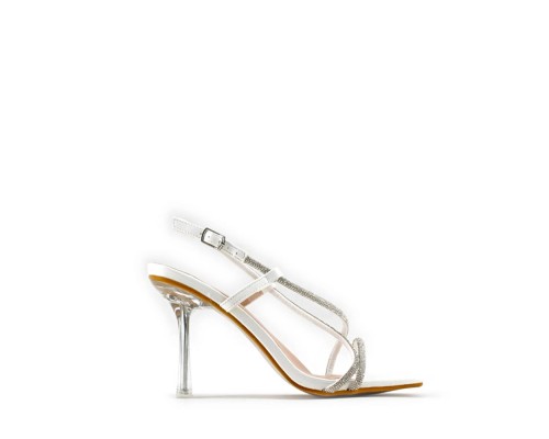Sandalia Tacón Tranparente Alto Brillo Sandalia Tacón Tranparente Alto Brillo